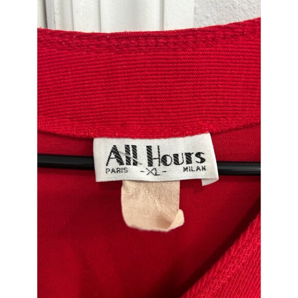 Vintage All Hours Womens Red Cardigan Sweater Button Detail Size Sz XL - Picture 5 of 7
